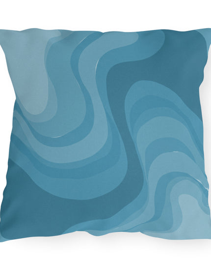 Sky Blue Wavey 20" x 20" Outdoor Pillow