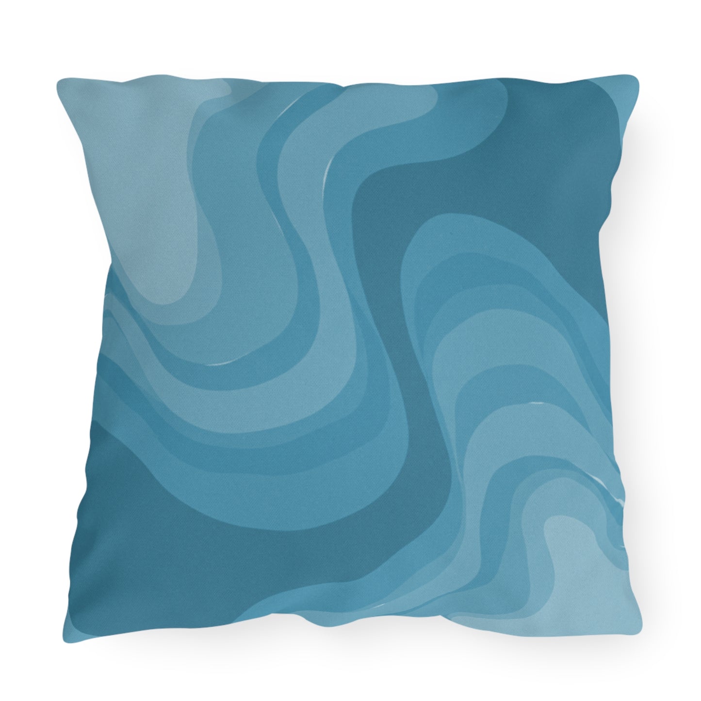 Sky Blue Wavey 20" x 20" Outdoor Pillow