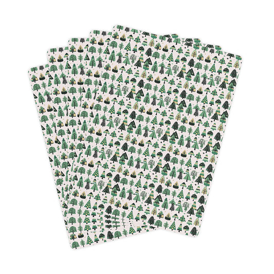 Mini Vintage Green Trees Poker Cards