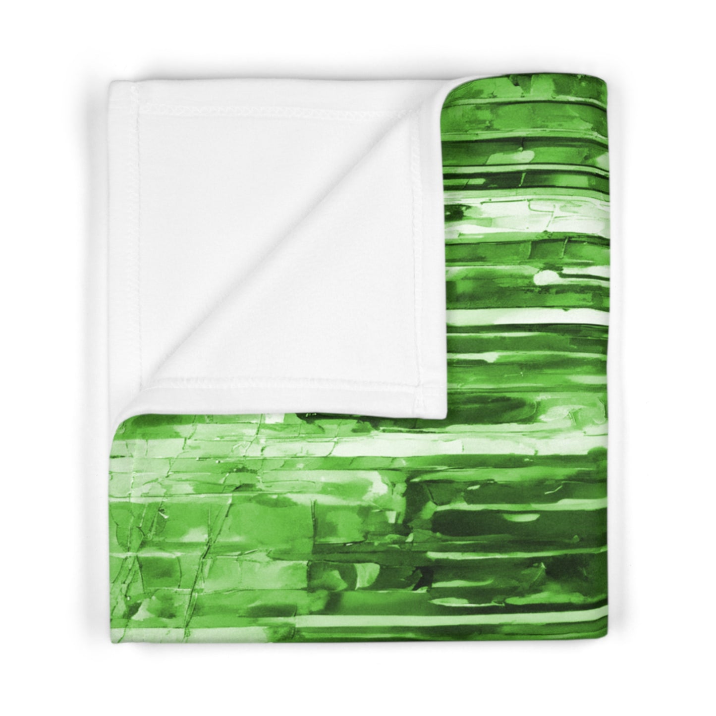 Striped Mint Pastel Soft Fleece Baby Blanket, 30" x 40"