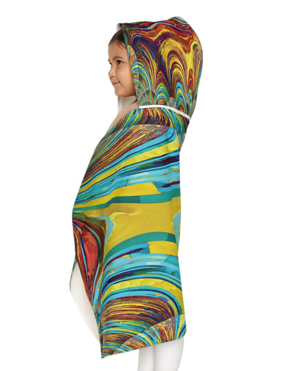 Uzi Spiral Alpha Green Youth Hooded Towel, 24" x 48"