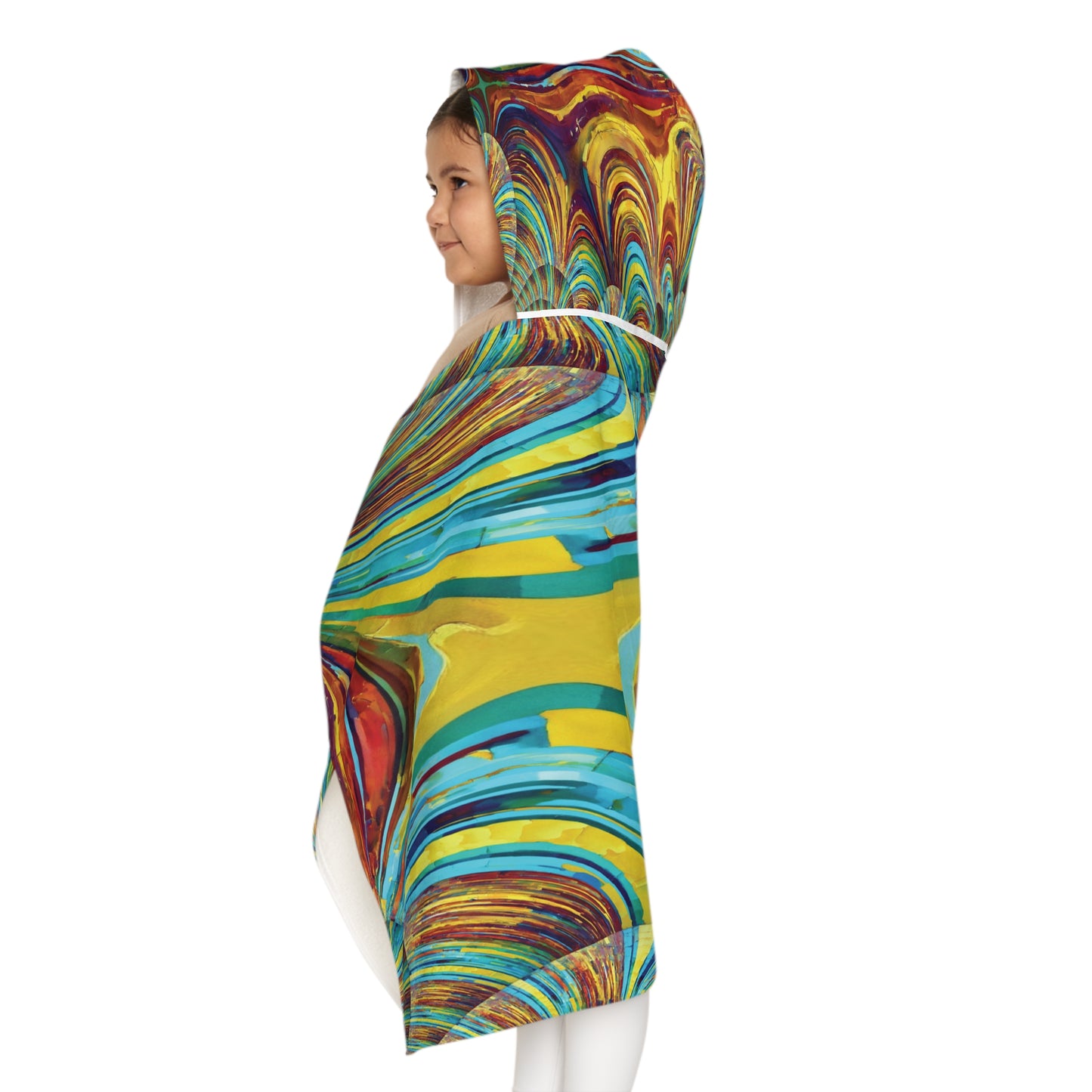 Uzi Spiral Alpha Green Youth Hooded Towel, 24" x 48"
