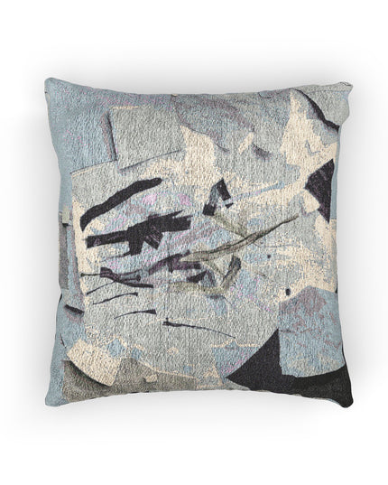Sheer Blue Gray Paper Paint Woven Pillow, 17" x 18"