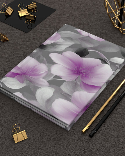 Purple Blossom Floral Bunch Hardcover Journal Matte with 150 lined pages, 5.75" x 8"