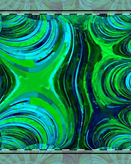 Uzi Spiral Blue Green 10" x 10" Cotton Twill Napkin