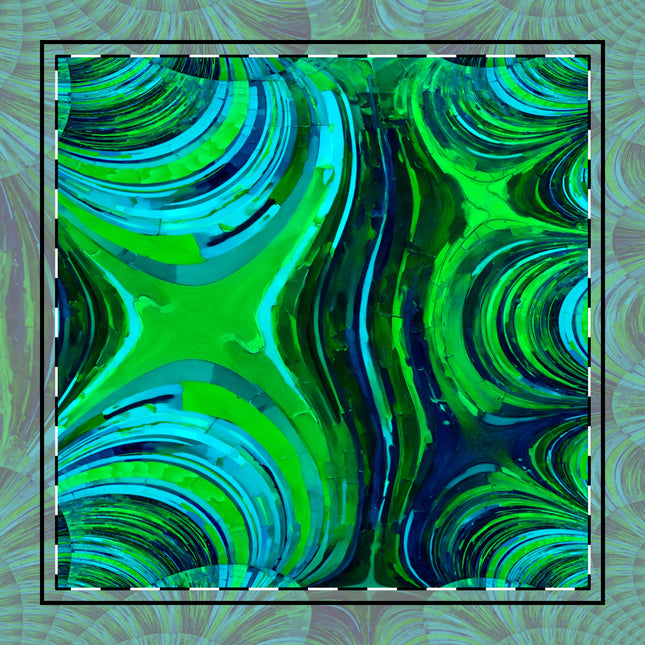 Uzi Spiral Blue Green 10" x 10" Cotton Twill Napkin