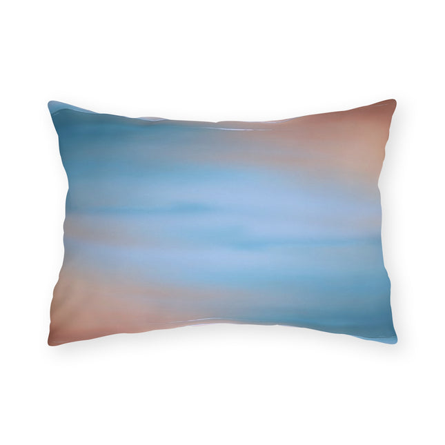 Blue Sea Peach Fog 20" x 14" Outdoor Pillow