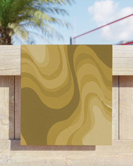 Brown Wavey Beach Towel, 18" x 27"
