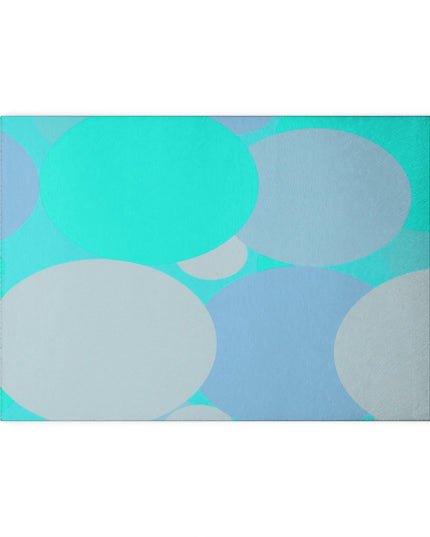 Pastel Tan and Tif Patches 8" x 11" Glass Cutting Board