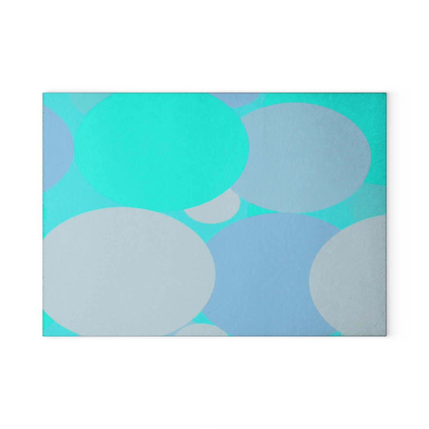 Pastel Tan and Tif Patches 8" x 11" Glass Cutting Board