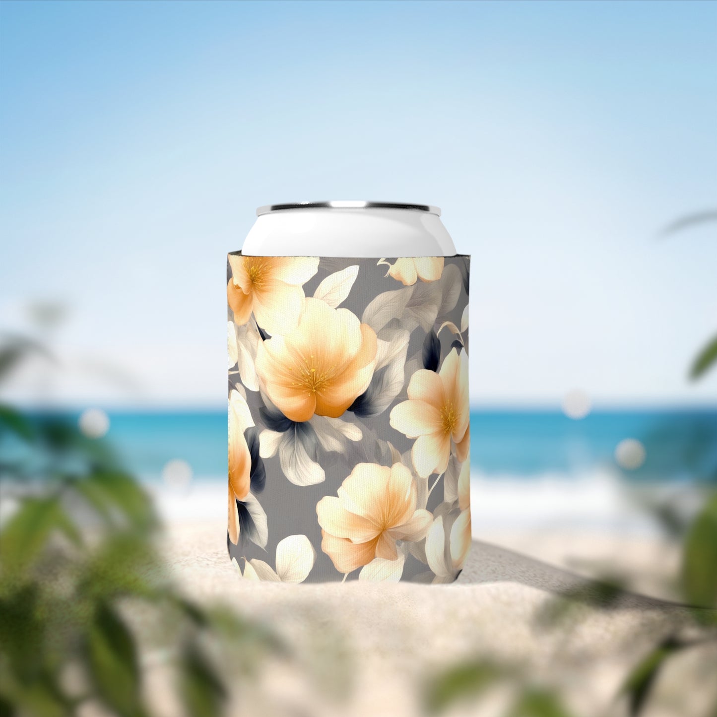 Soft Blossom Floral Bunch 12 oz Can Cooler Sleeve