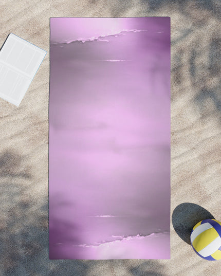 Dark Pink Sea Amethyst Fog Beach Towel, 30" x 60"