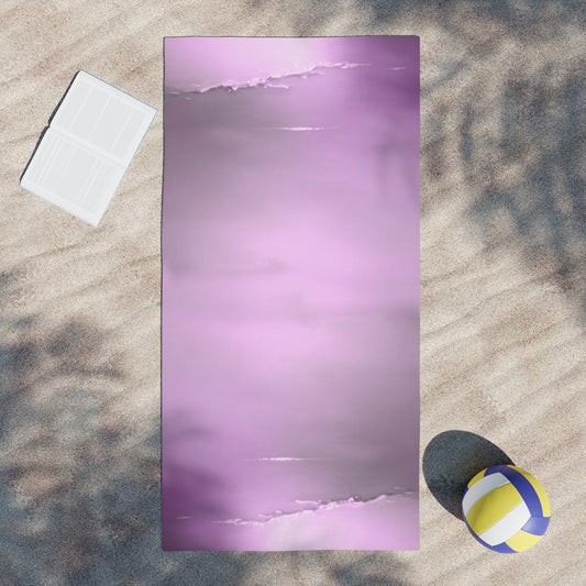 Dark Pink Sea Amethyst Fog Beach Towel, 30" x 60"