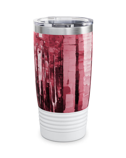 Striped Ruby Ringneck Tumbler, 20oz in white