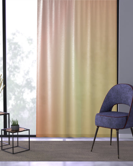 Hot Peach Fade Sheer Window Curtain, 50" x 84", partially transparent