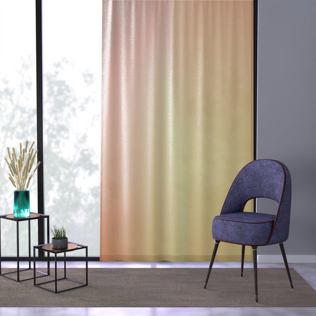 Hot Peach Fade Sheer Window Curtain, 50" x 84", partially transparent