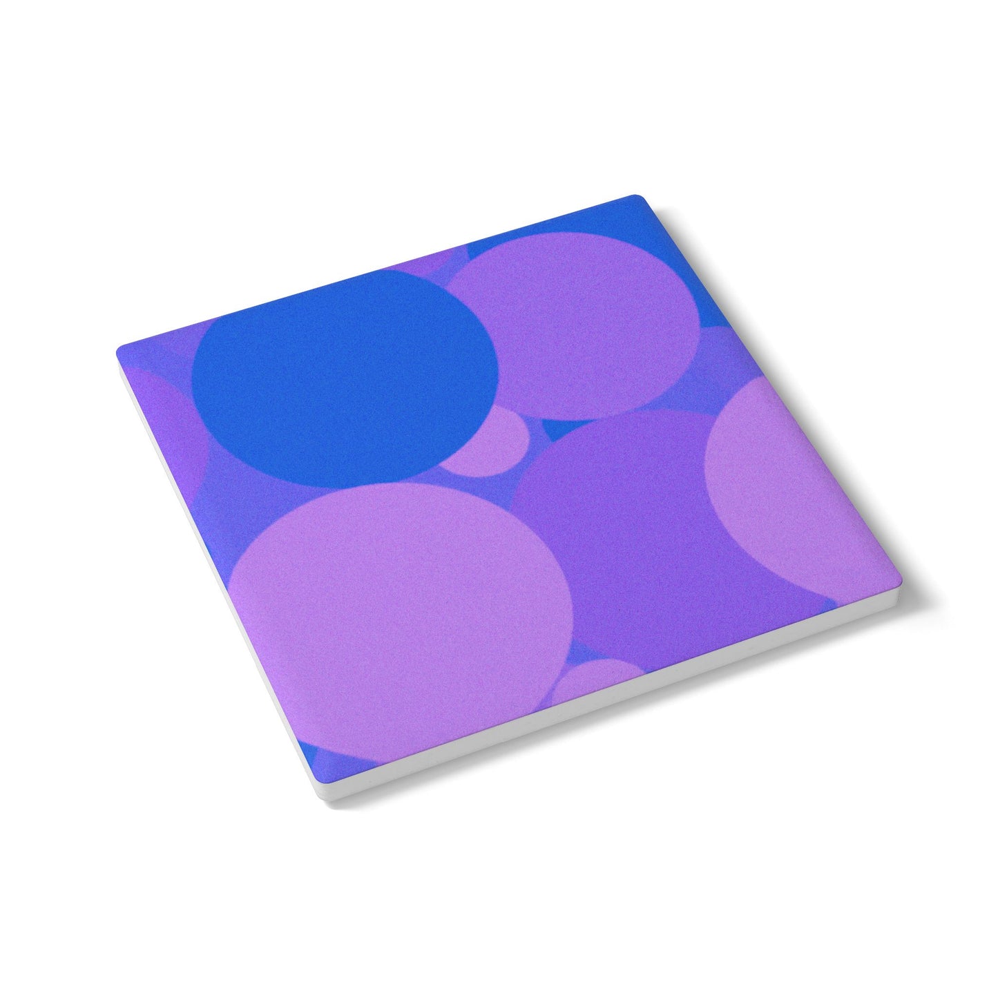 Pastel Purple Family Patches 4" x 4" Square Ceramic Coaster
