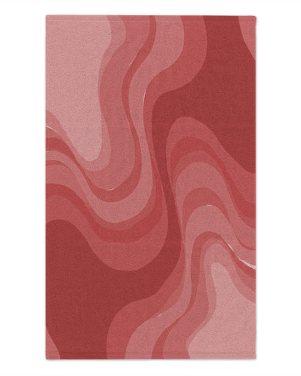 Power Red Wavey Rally Towel, 11" x 18"