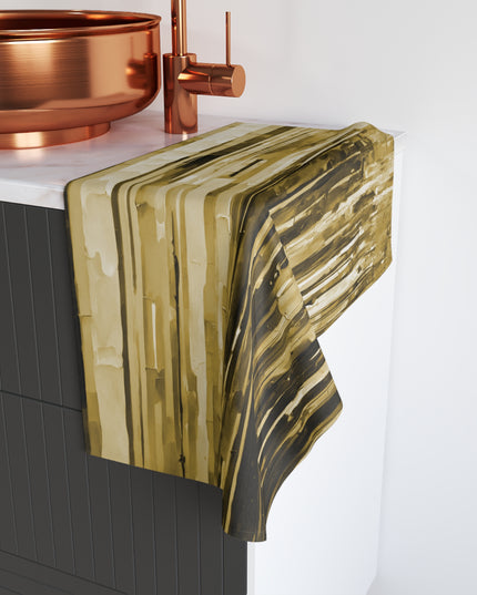 Striped Light Brown Hand Towel, 16" x 28"