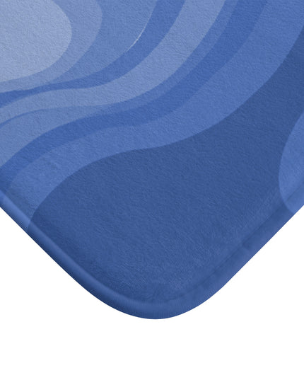 Deep Blue Wavey 24" x 17" Bath Mat