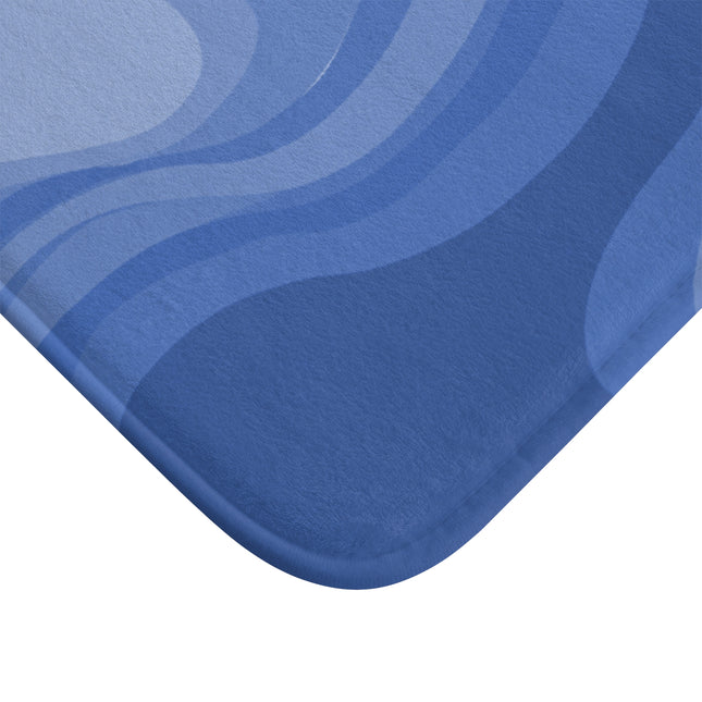 Deep Blue Wavey 24" x 17" Bath Mat
