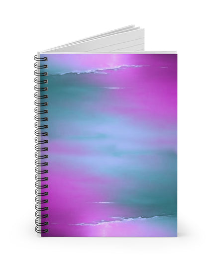 Dark Blue Green Sea Purple Fog Spiral Notebook - Ruled Line, 6" x 8", 118 pages