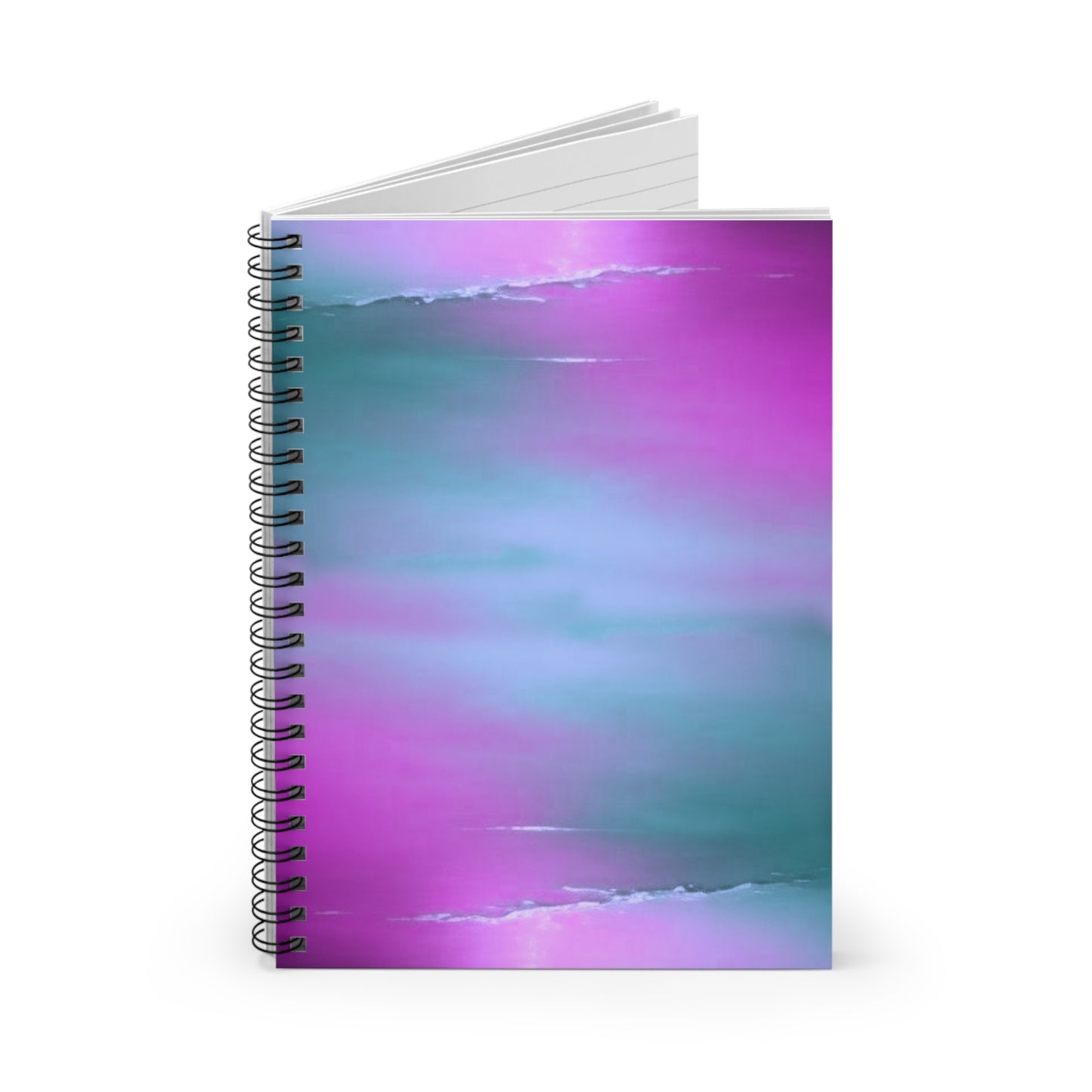 Dark Blue Green Sea Purple Fog Spiral Notebook - Ruled Line, 6" x 8", 118 pages