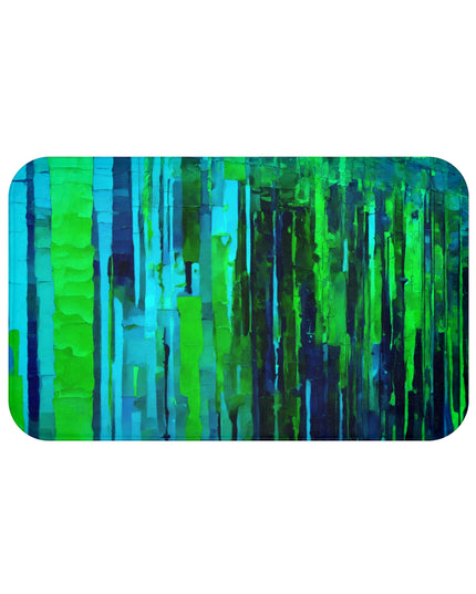 Striped Blue Green 34" x 21" Bath Mat