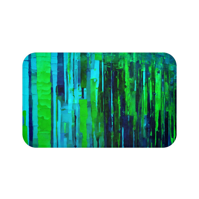 Striped Blue Green 34" x 21" Bath Mat