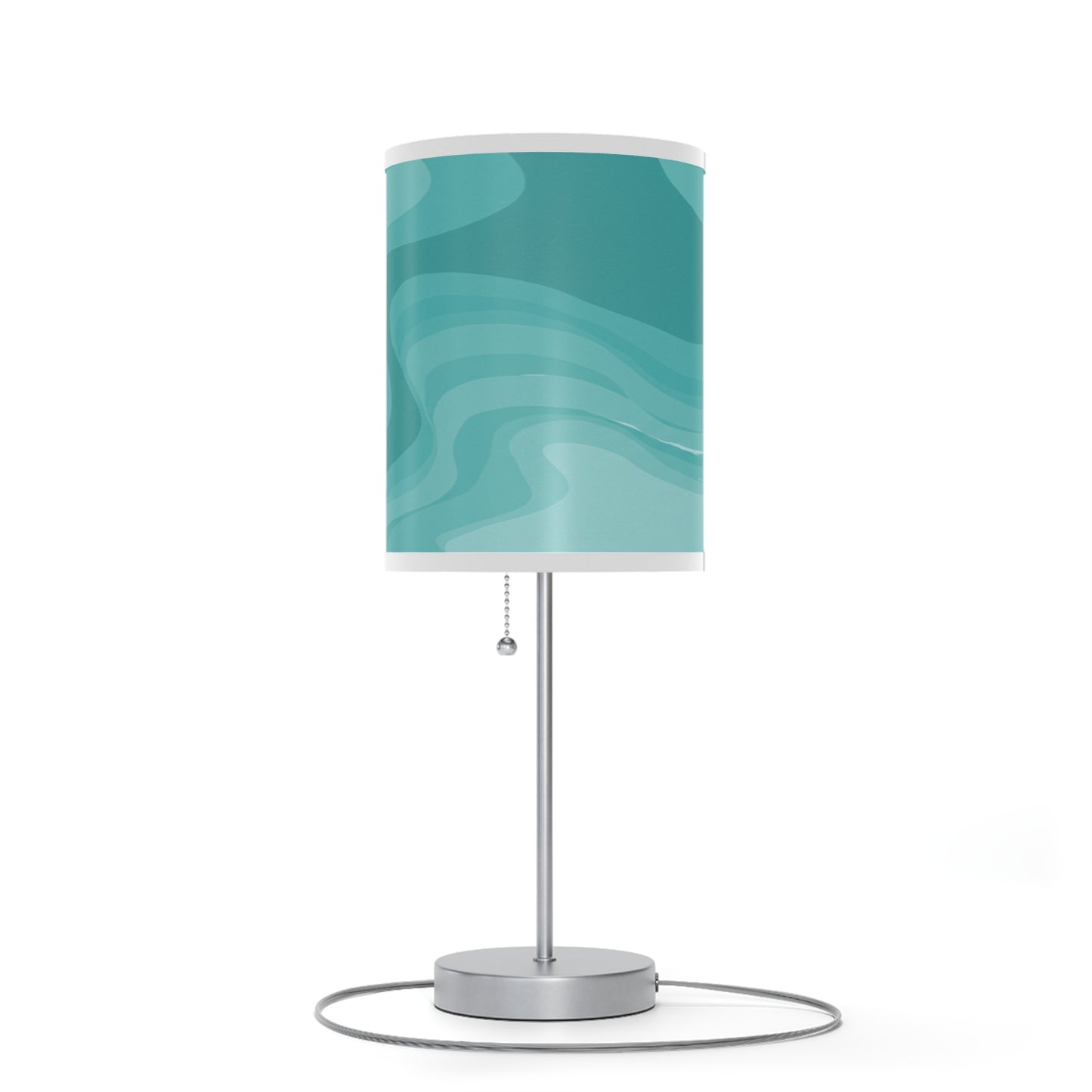 Tif Green Wavey Table Lamp on a White or Silver Stand, US|CA plug