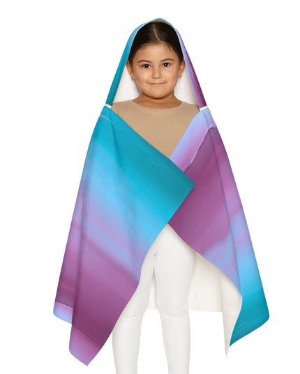 Dark Blue Green Sea Purple Fog Youth Hooded Towel, 24" x 48"