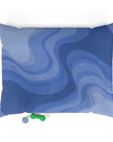 Deep Blue Wavey 50" × 40" Pet Bed