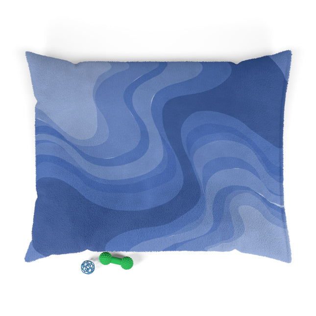 Deep Blue Wavey 50" × 40" Pet Bed