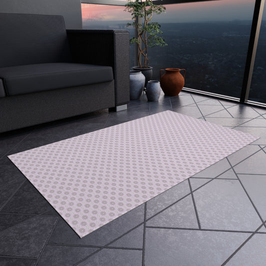 Pink Mornings Star-crossed Bodies Outdoor Rug, 36" x 60"