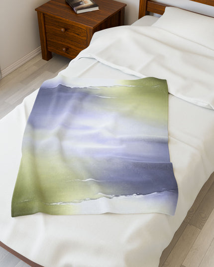 Lavender Sea Golden Fog Velveteen Plush Blanket, 30" x 40"