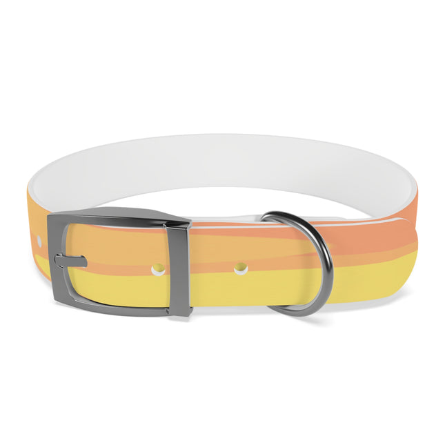 Pastel Bright Oranges Patches Medium Dog Collar