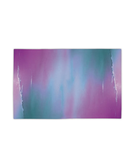 Dark Blue Green Sea Purple Fog Beach Towel, 18" x 27"