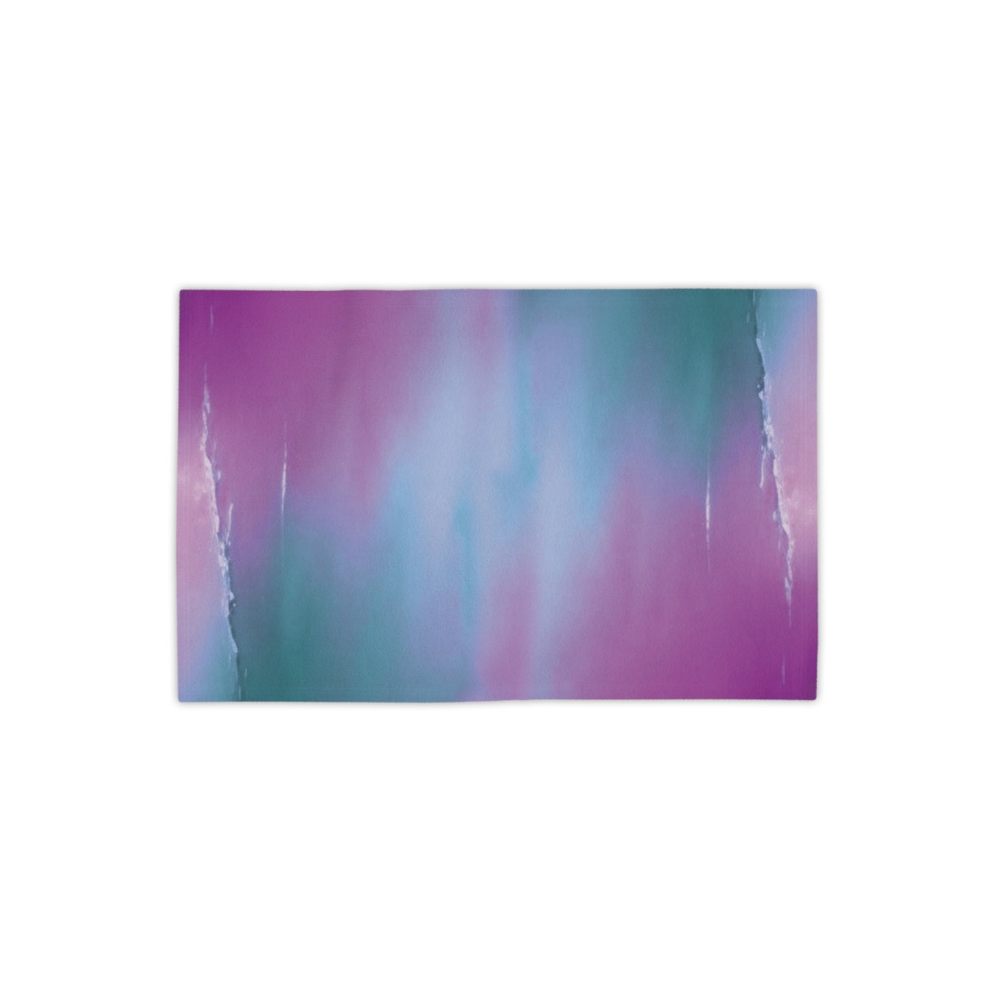 Dark Blue Green Sea Purple Fog Beach Towel, 18" x 27"