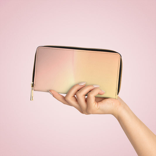 Hot Peach Fade Elegant Abstract Zipper Wallet - Stylish & Functional Accessory for Everyday Use