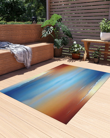 Blue Sea Red Orange Fog 48" x 72" Outdoor Rug