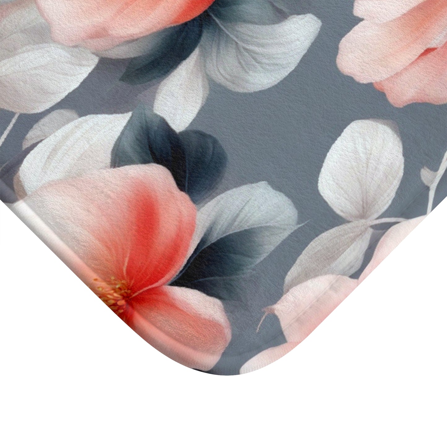 Red Blossom Floral Bunch 24" x 17" Bath Mat