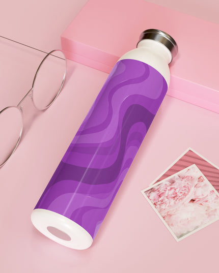 Wavey Purple Wavey Slim Water Bottle, 20 oz White
