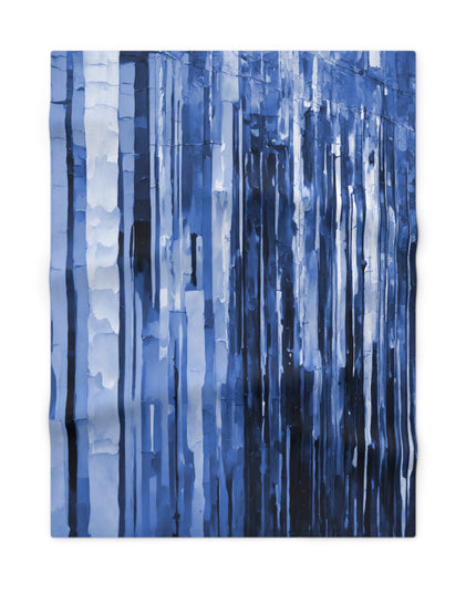 Striped Deep Blue Soft Fleece Baby Blanket, 30" x 40"