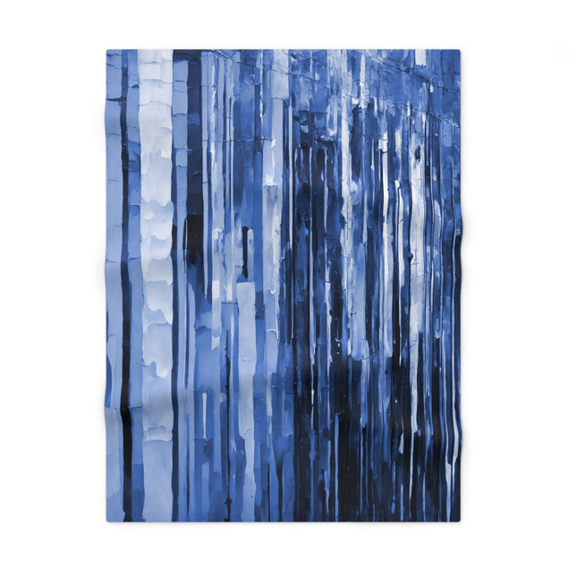 Striped Deep Blue Soft Fleece Baby Blanket, 30" x 40"