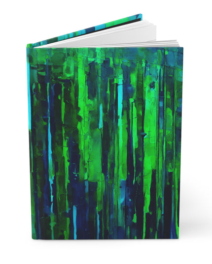 Striped Blue Green 5.75" x 8" Hardcover Journal Matte with 150 lined pages