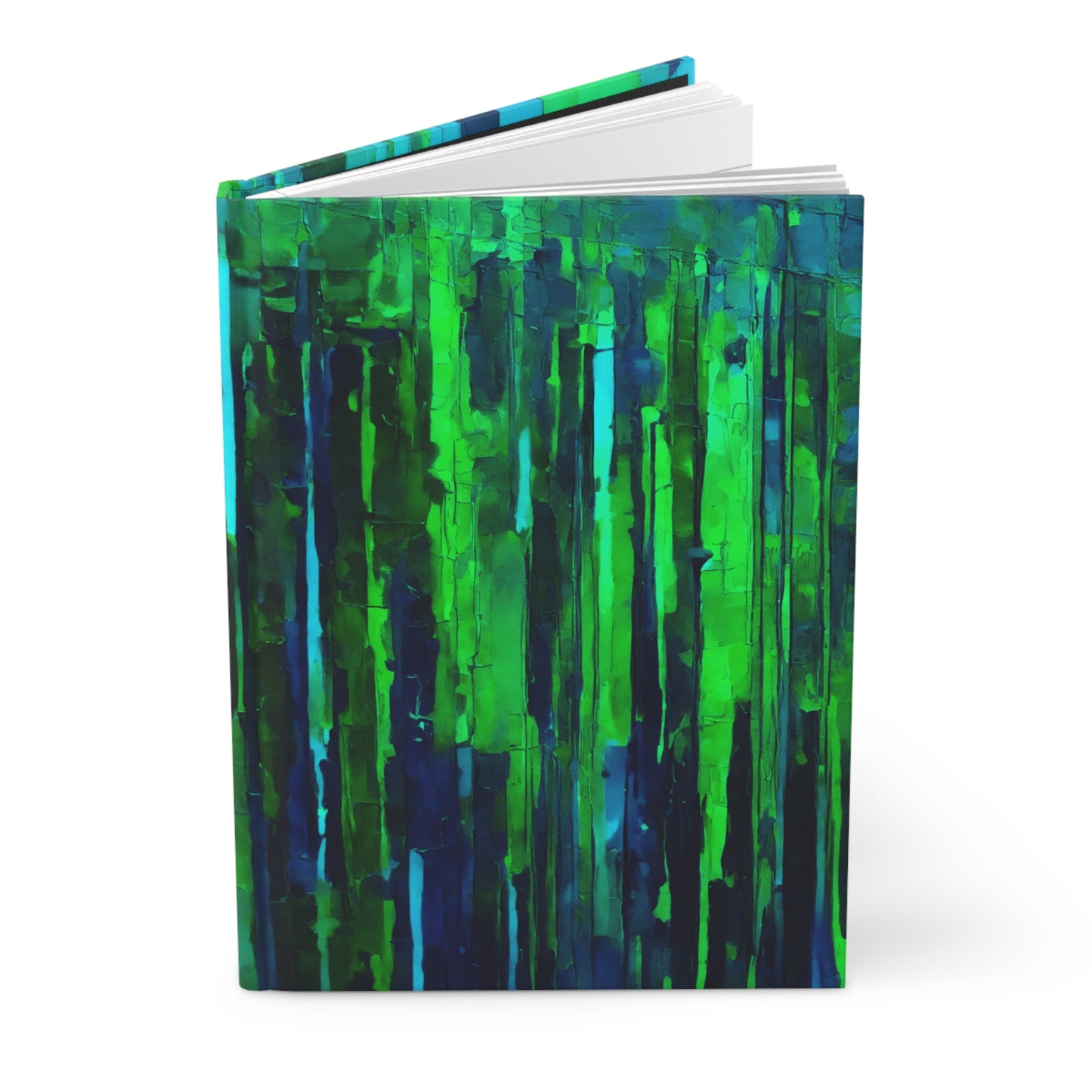 Striped Blue Green 5.75" x 8" Hardcover Journal Matte with 150 lined pages