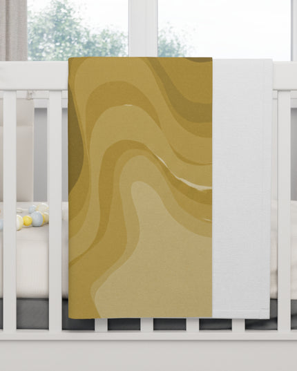 Brown Wavey Soft Fleece Baby Blanket, 30" x 40"