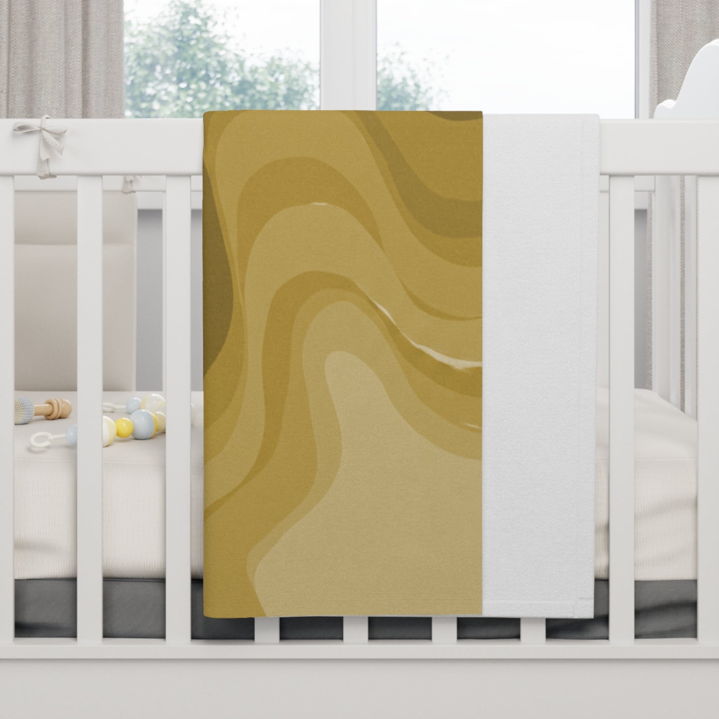 Brown Wavey Soft Fleece Baby Blanket, 30" x 40"