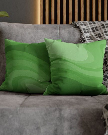 Greenie Meanie Wavey Spun Polyester Square Pillowcase, 14" x 14"