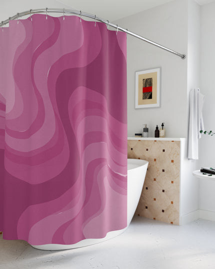 Pinky Mauve Wavey Shower Curtains, 71" x 74"